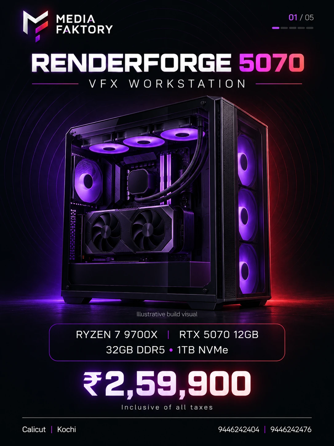 Illustrative Media Faktory custom PC build from the RenderForge collection